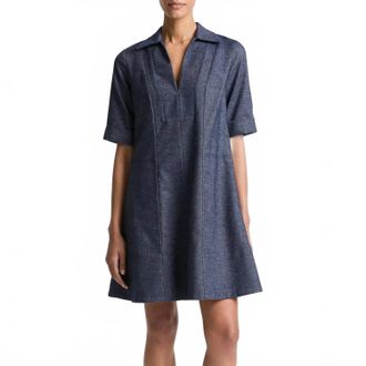 Vince Short Sleeve Dress In Indigo