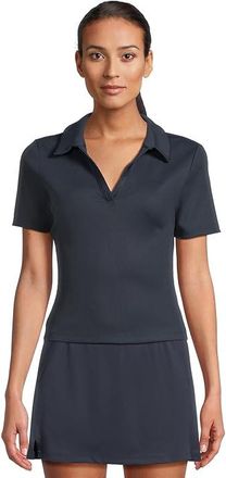 Travis Mathew Moveknit Short Sleeve V-Neck Polo Womens Clothing Navy Blazer : MD, Elastane/Nylon
