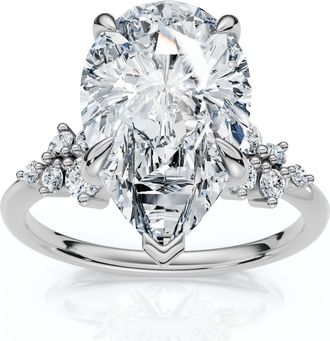 Pompeii3 Certified 3 1/3Ct Pear Diamond Engagement Ring 14k Gold or Platinum Lab Grown