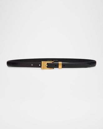 The Row Downtown Leather Skinny Belt