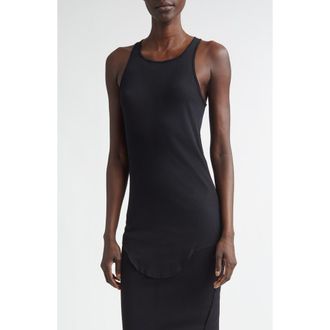 Rick Owens Basic Rib Cotton Tank in Black at Nordstrom, Size 10 Us