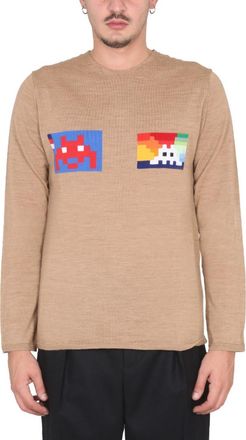 Comme Des Gar&ccedil;ons Beige Crew Neck Sweater