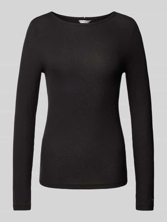 Tommy Hilfiger Longsleeve mit geripptem Rundhalsausschnitt in Black, Gr&ouml;&szlig;e XS