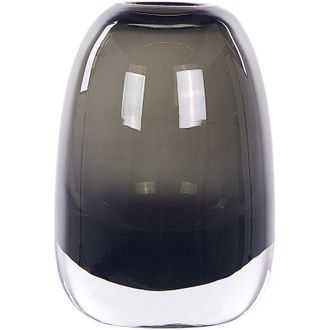 Beliani Florero De Vidrio Gris Oscuro Transparente 18 Cm Sobremesa Moderno Fyska