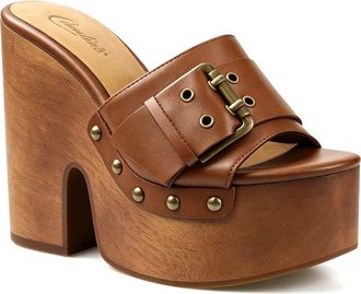 Candie's Crista Platform Slide Sandal in Tan at Nordstrom, Size 10