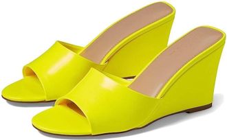 Farylrobin Womens Faryl by Farylrobin Skye Sandals Neon Yellow Wedge Heel GAL985