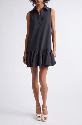 Cinq &agrave; Sept Rayne Sleeveless Flounce Hem Dress in Black at Nordstrom, Size 12