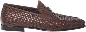 Baldinini Gevlochten Leren Loafer - Heren - Loafers - Bruin - 44 EU - Leer - Schoenen