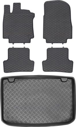 OEM Juego De Alfombrillas De Goma Para Renault Clio Iv Hatchback (2012-2020) + Alfombrilla Para El Maletero