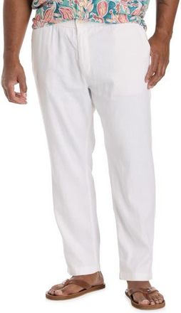 Tommy Bahama Big & Tall Linen-Blend Elastic-Waist Pants in White at Nordstrom, Size 4X Big