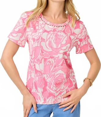 Lilly Pulitzer Clairmont Pearl Knit Top In Confetti Pink Rosanna
