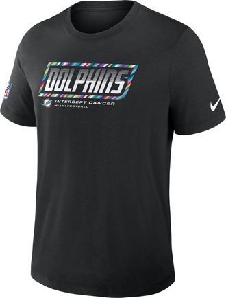 Nike Miami Dolphins Crucial Catch Sideline Nike Mens Dri-FIT NFL T-Shirt in Black | 034J00AZUJ-F9R