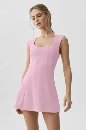 Alo Softsculpt Desire Tennis Dress in Pink Marshmallow, Size: Medium