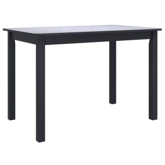 Berkfield Home Dining Table Black 114x71x75 cm Solid Rubber Wood | Size: 114 x 71 x 75 cm