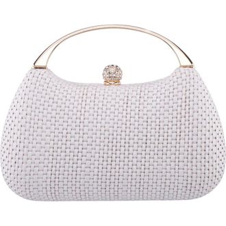 Nina Brando Frame Clutch in White at Nordstrom
