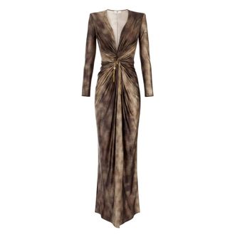 Elisabetta Franchi Gowns, female, Brown, M, Red Carpet Dress