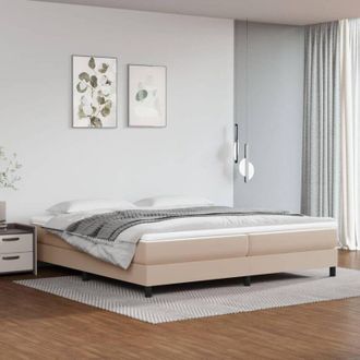 vidaXL Estructura Estructura De Cama Con Somier Cuero Sint&eacute;tico Capuchino 200x200cm Vidaxl