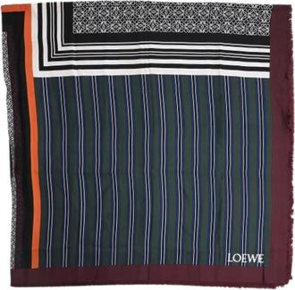 Loewe Pre-owned Scarves, female, Multicolor, Size: ONE SIZE Pre-owned Printed Scarf in Multicolor Silk