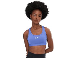 Nike Swoosh Medium Support Bra Womens Bra Sapphire/White : LG (US 12-14), Mesh/Polyester/Spandex
