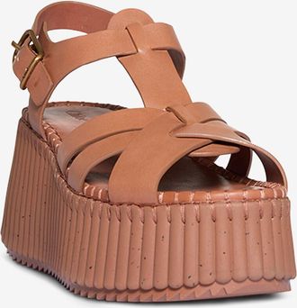 Chlo&eacute; Keilsandalen aus Leder Nama 30