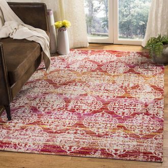 Safavieh Alfombra de polipropileno rosa/multicolor, 122 x 183 cm