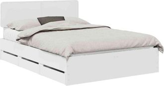 vidaXL Bed Frame with Drawer White 150 x 200 cm Engineer Wood vidaXL