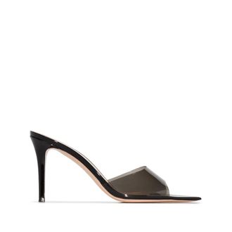 Gianvito Rossi Clear 85 Plexiglas Muiltje - Dames - Muiltjes - Zwart - 40 EU - Leer - Schoenen