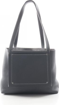 Herm&egrave;s Gray Taurillon Clemence Leather Handbag Tote Bag (Pre-Owned)