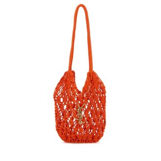 Saint Laurent Orange Crochet Bucket Bag