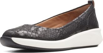 Clarks Un Rio Vibe Womens Low Wedge Pumps 3.5 UK Black