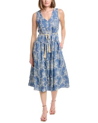Julia Jordan Lightweight Chambray Sleeveless Midi Dress