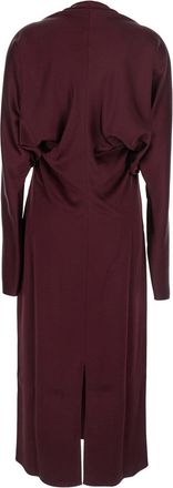 Stella McCartney Womens Bordeaux Midi Dress With Cape Sleeves Acetate