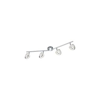 Reality Faretti su Barra 4 Spots Led in Diffusore Triangolo Cromato Tours gd Trio