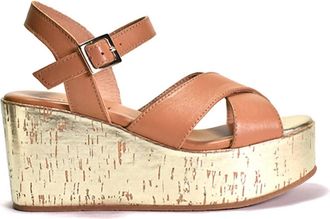 Cordani Womens Cork Wrapped Wedge In Brandy Brown