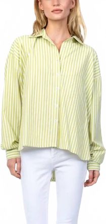 Tolani Tanvi Button Down Shirt In Lime Green