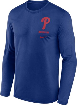 Nike Philadelphia Phillies 2-Hit Legend Nike Mens Dri-FIT MLB Long-Sleeve T-Shirt in Blue | NKGT4EWPP-0ZZ