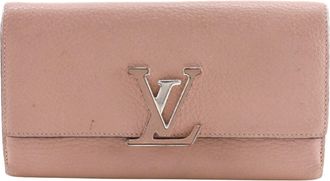 Louis Vuitton Magnolia Pink Leather Long Wallet (Bi-Fold) (Pre-Owned)