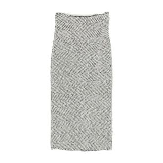 Alberta Ferretti Rokken, Dames, Grijs, S, Wol, Bouclé Kokerrok