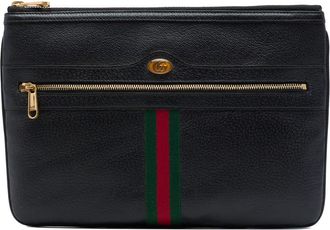 Gucci Pre-owned Gucci Calfskin Web Ophidia Clutch Unisex CW88AIFSLSF093DL