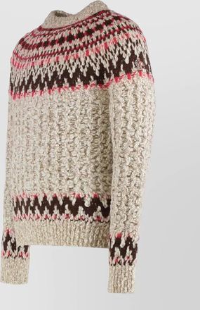 Moncler wool jacquard crew neck ski sweater