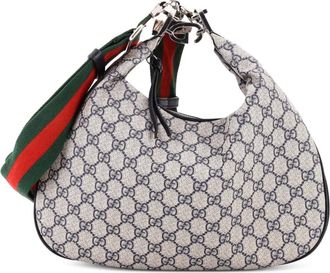 Gucci Attache Shoulder Bag GG Coated Canvas Medium hobo bag - Blauw
