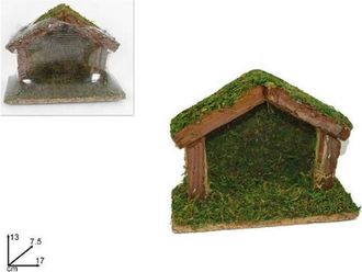Trade Shop Trade Shop - Capanna Vuota 17x13x7.5 Cm Muschio Presepe Addobbo Decorazione Natale Natalizio