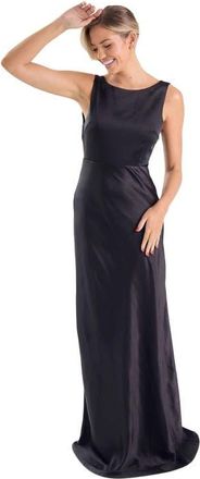 Six Stories Cowl Back Satin Bridesmaid Dress in Black at Nordstrom, Size 10