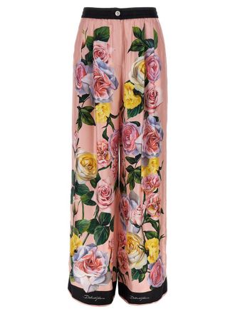 パンツ Dolce & Gabbana Flannel Flare Pants Flared flannel pants with logo tag in Black for Women