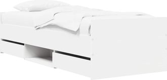 vidaXL Estructura De Cama Con Caj&oacute;n Blanco Madera De Ingenier&iacute;a Vidaxl