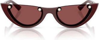 Jimmy Choo London 53mm Semi Rimless Oval Sunglasses in Cranberry /Dark Violet at Nordstrom