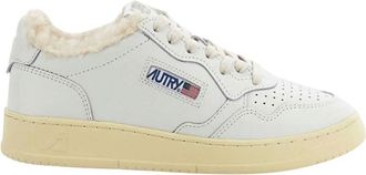 Autry White Perforated Low-Top Sneakers