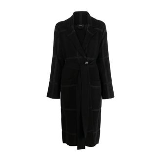 Joseph Single-Breasted Jas - Dames - Mantel - Zwart - S - Wol - Jassen