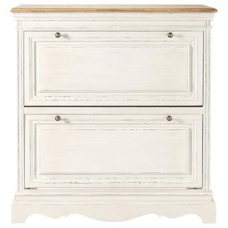 Maisons du monde Zapatero de madera de pino maciza color crema