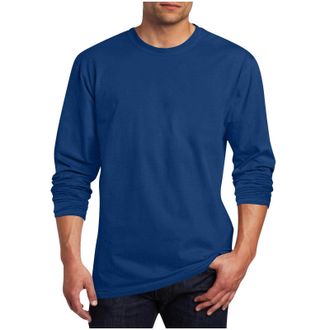Generic Long Sleeve T Shirt Mens Basic Sports Tops Lightweight Mens Plain Crew Neck T-Shirt Loose Fit Tee Shirt Cotton Pullover Breathable Long Sleeve T-Shirt